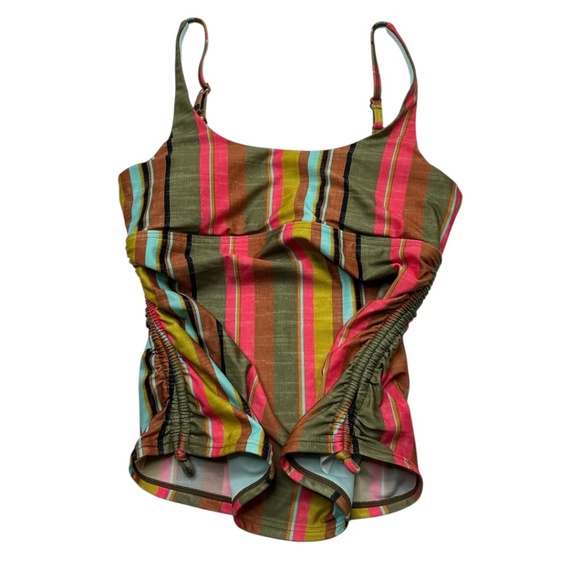 Prana Striped Tankini Swim Top & Boyshort Bottom Set Multicolor Size Small - Picture 3 of 13